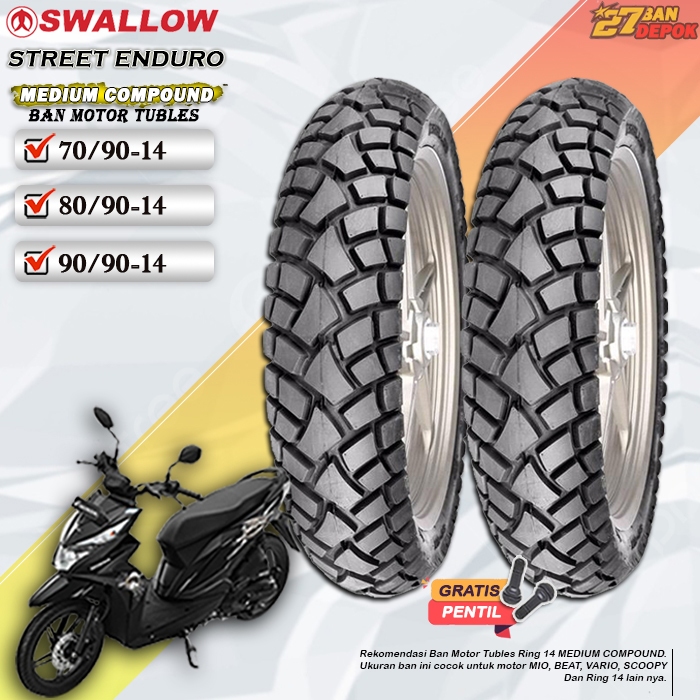 BAN TUBLES MOTOR MATIC BEAT VARIO SCOOPY SWALLOW STREET ENDURO RING 14 TUBLES