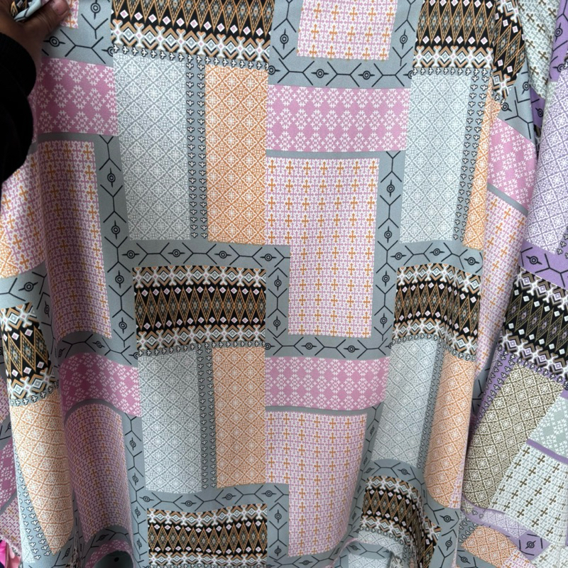 kain Wolfis premium - kain bahan Wolfis motif abstrak - kain bahan wolpeach motif - kain bahan motif