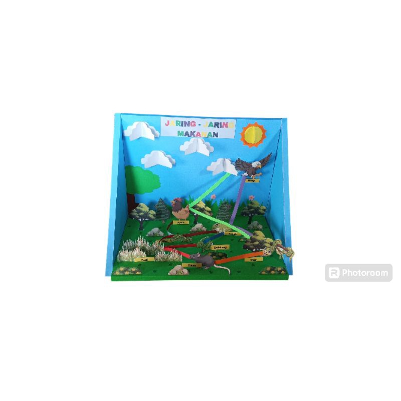 Diorama jaring jaring makanan ekosistem sawah