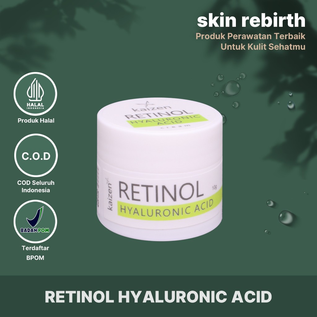 KAIZEN RETINOL HA Hyaluronic Acid Cream Krim Malam Pencerah & Antiaging / Retinol Hyaluronic Acid