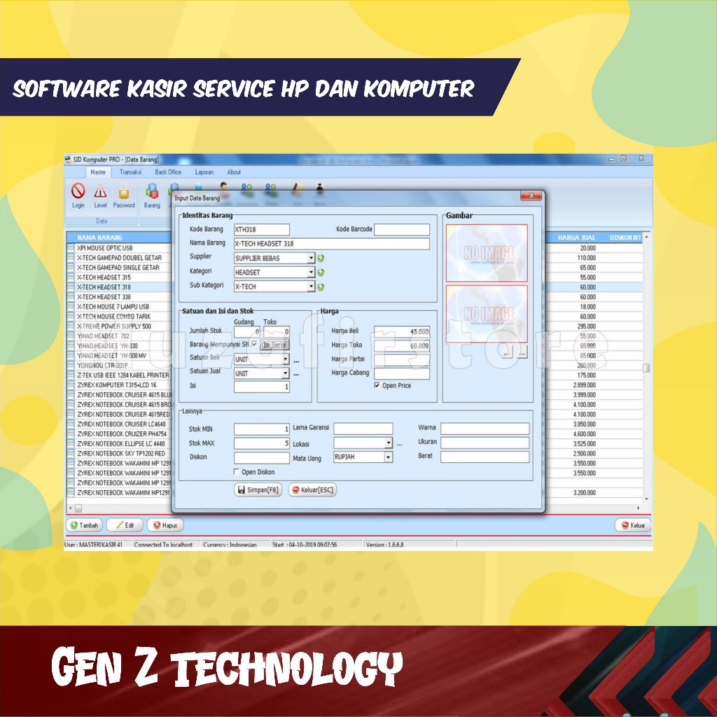 Software kasir Service HP dan Komputer