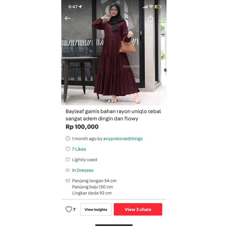 preloved gamis bayleaf