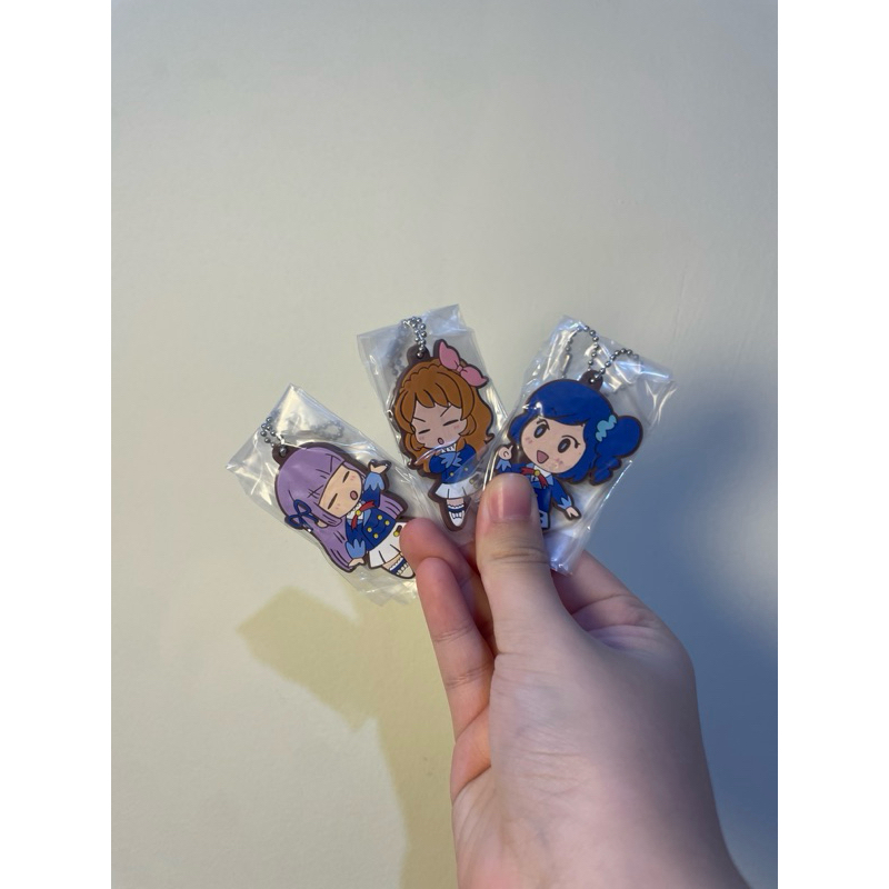 AIKATSU GANCI OFFICIAL BANDAI OOZORA AKARI, SUMIRE HIKAMI, AOI KIRINYA GANCI KEYCHAIN