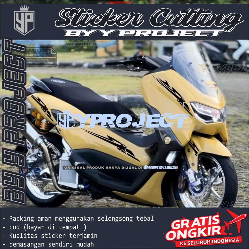 NMAX STIKER MOTOR NMAX NEW MOTIF BINTANG SIMPEL STRIPING NMAX NEW TAHUN 2020 2021 2022 2023 2024