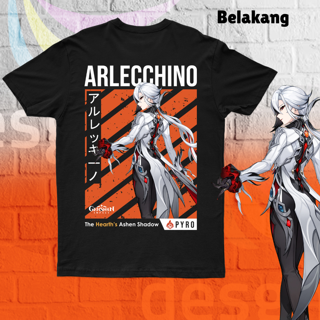 Kaos Anime Game Arlecchino Genshin Impact Baju