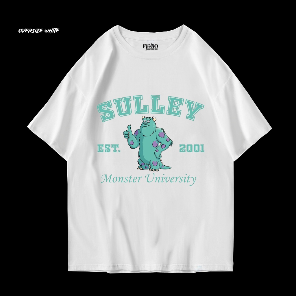 Fiego "SULLEY" | Premium White Oversize T-Shirt | Oversize White TShirT