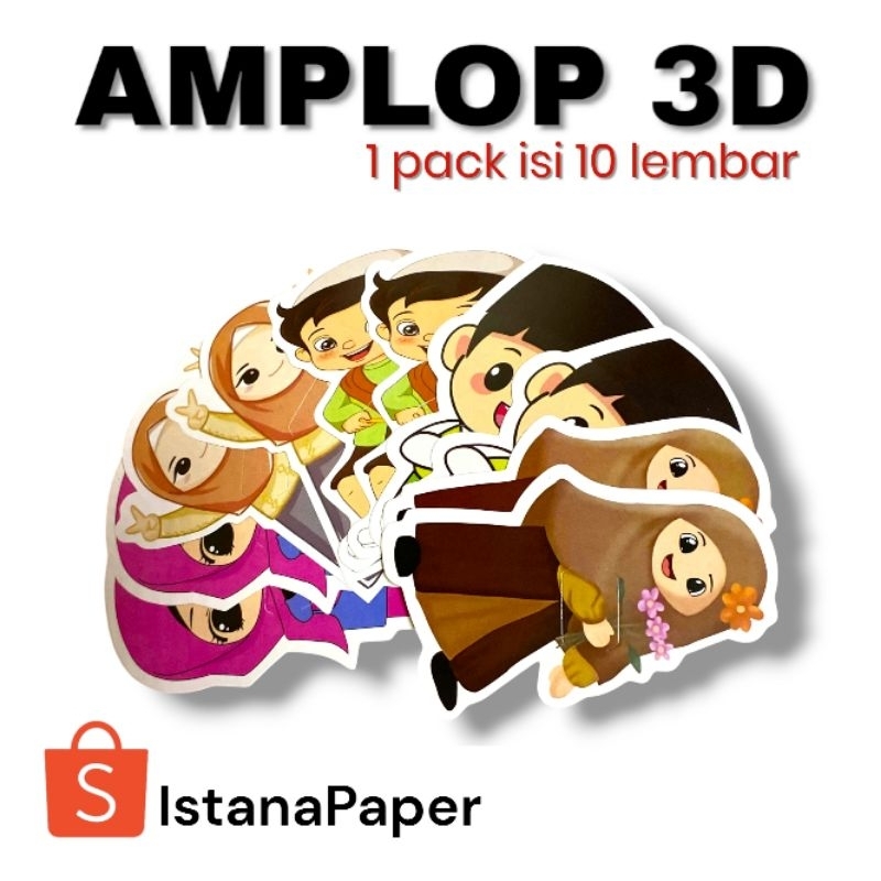 

AMPLOP PELUK (ISI 10) / ANGPAU LEBARAN TERBARU 2025 / AMPLOP KARAKTER 3D / ANGPAU IDULFITRI