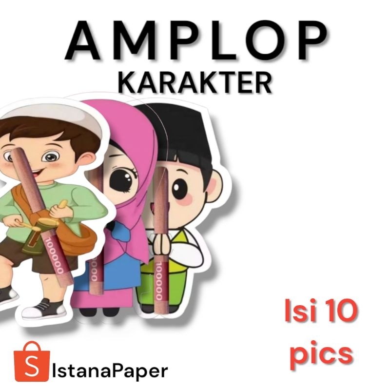 

AMPLOP KARAKTER 3D (ISI 10PICS) / ANGPAU LEBARAN TERBARU / AMPLOP PELUK LUCU / ANGPAU IDULFITRI / AMPLOP UANG THR
