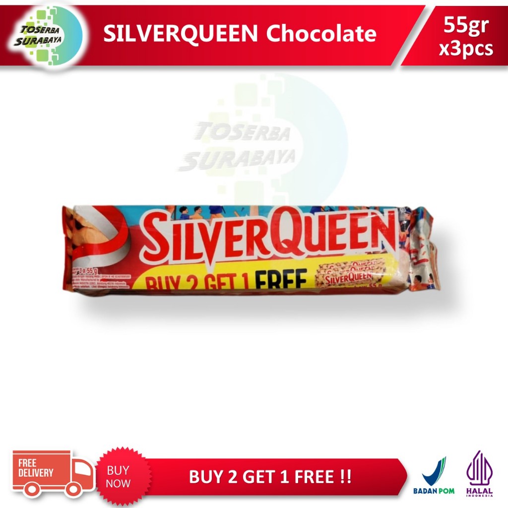 

Cokelat SILVERQUEEN 55gr isi 3pcs Cashew Limited Edition - Coklat Silver Queen MURAH