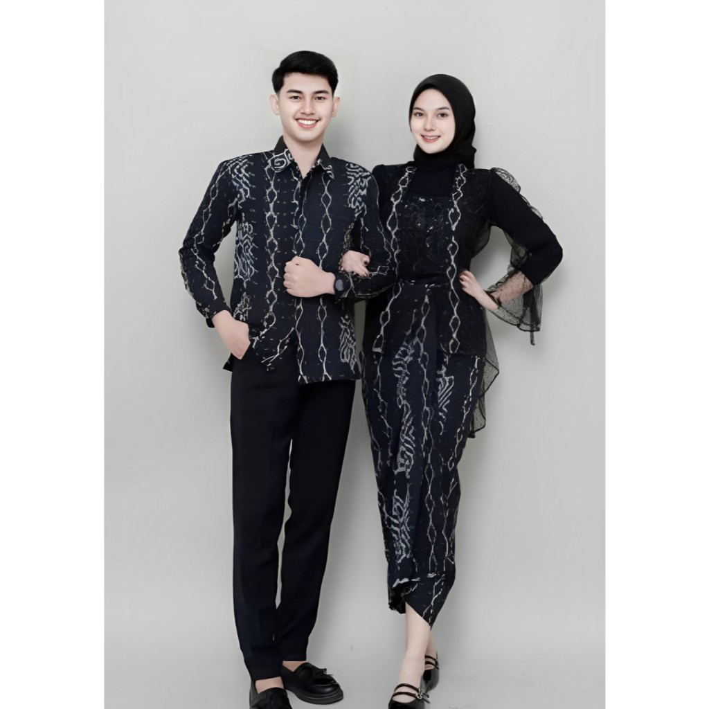 Setelan Kebaya Tenun Couple Pria Wanita Baju Kemeja Pria Acara Resmi
