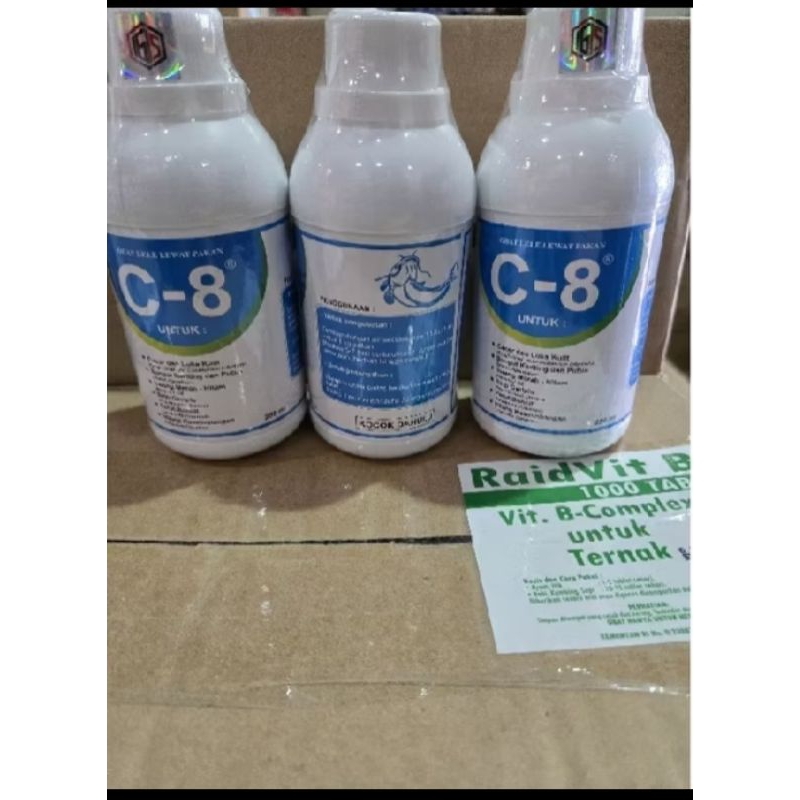 C8 OBAT IKAN/OBAT PARASIT IKAN/OBAT VIRUS IKAN/CACAR OBAT IKAN LELE LEWAT PAKAN