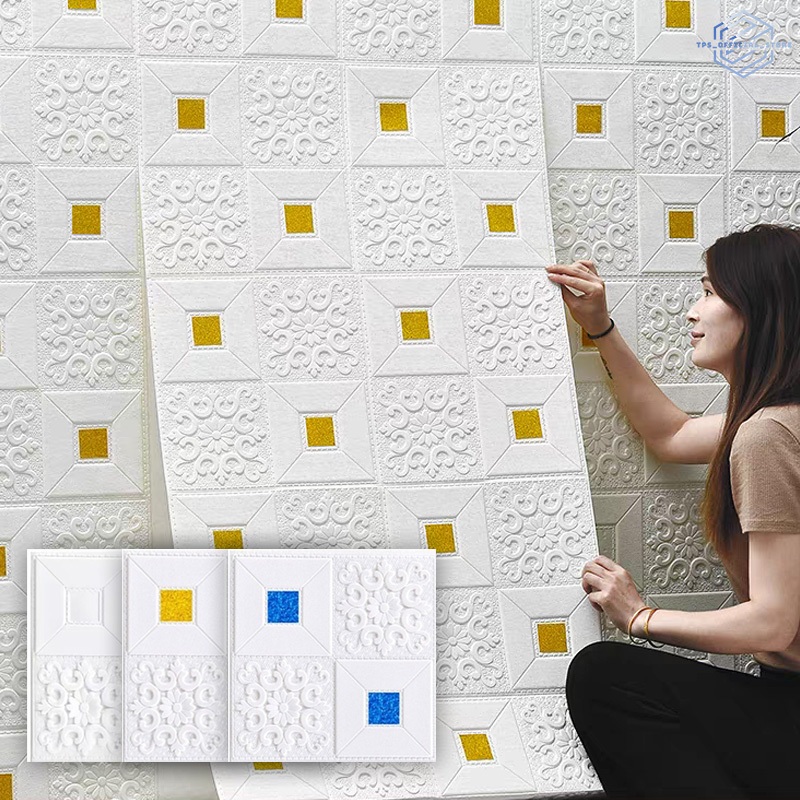 Wallpaper Dinding Ceiling Wallfoam（35cm*35cm）Sticker Dinding 3D Dorder Plafon Aesthetic Dekorasi Kam