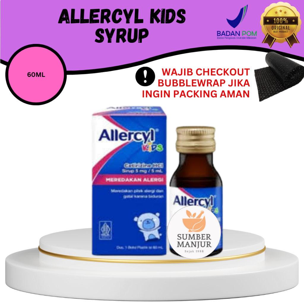 ALLERCYL KIDS SIRUP 60ML//OBAT PILEK ALERGI & GATAL ANAK