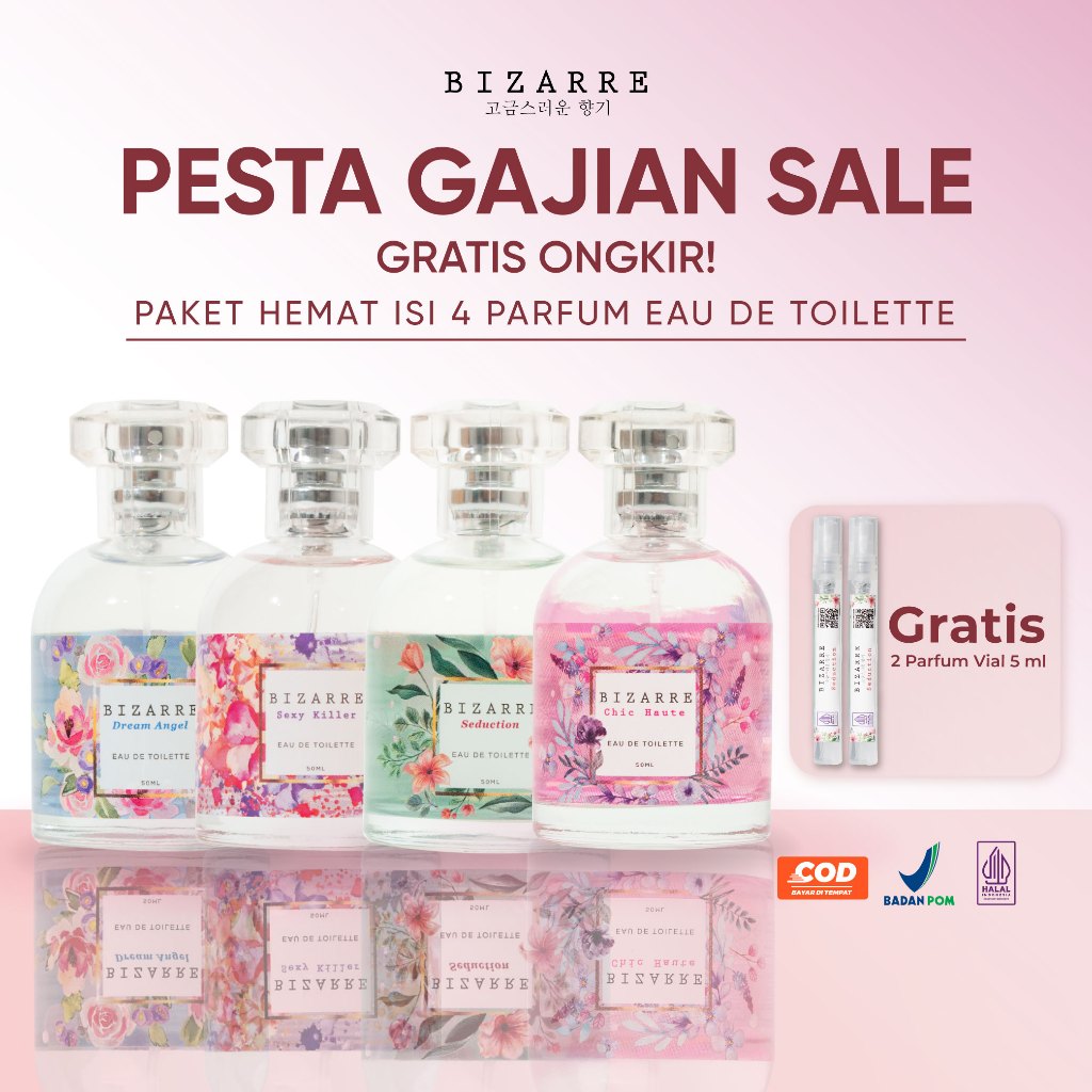 (GRATIS 2 PARFUM) BIZARRE Parfum Wanita EDT - 4 PCS OG VARIANT