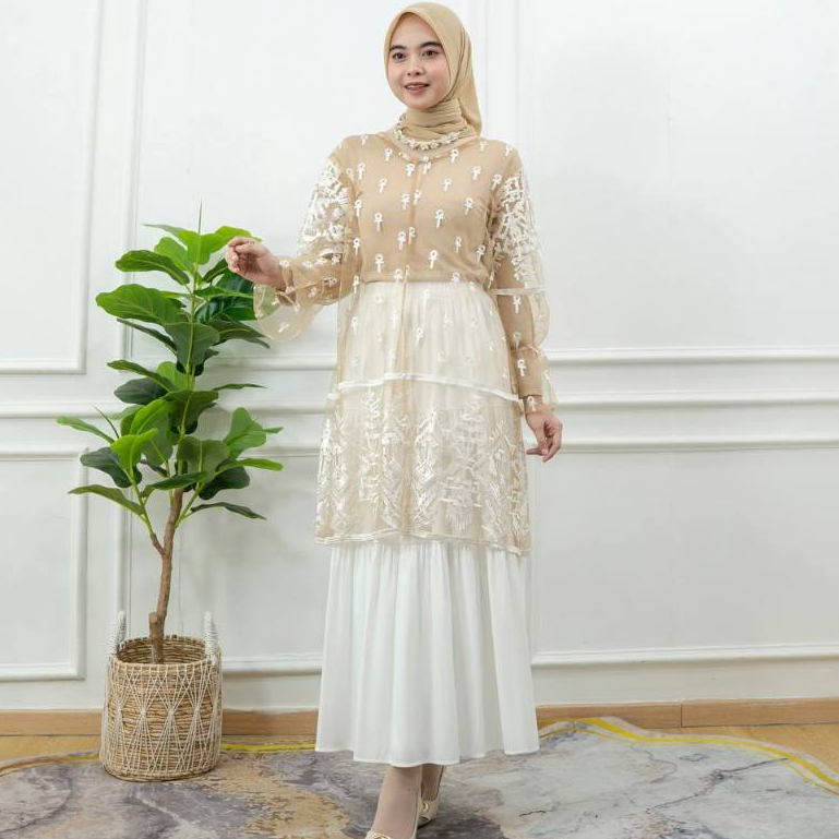 VICTORIA OUTER TILE ETNIK MEWAH - ROMPI BORDIR - OUTER PESTA MEWAH