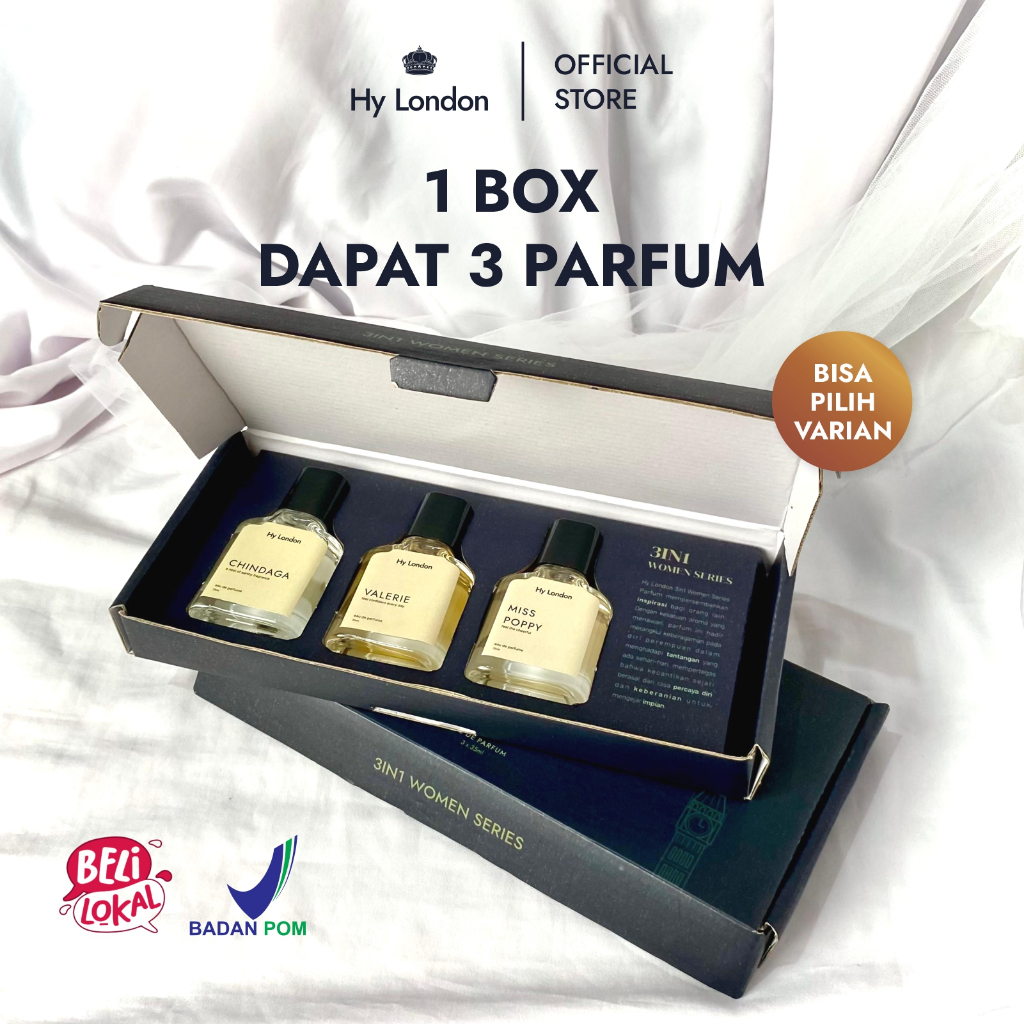 HY LONDON Parfume Women Series 3IN1 1 Box Dapat 3 Botol Edp 35ml