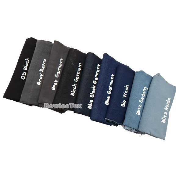 Kain Jeans Wash Stretch Bahan Denim Washing Stretch Jeans Washing Melar Potongan 1.25 Meter