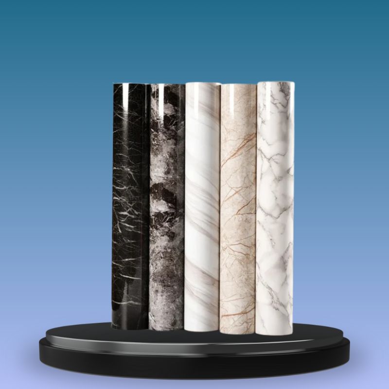 Wallpaper stiker dinding wallstiker dapur motif marmer putih hitam abu green merah