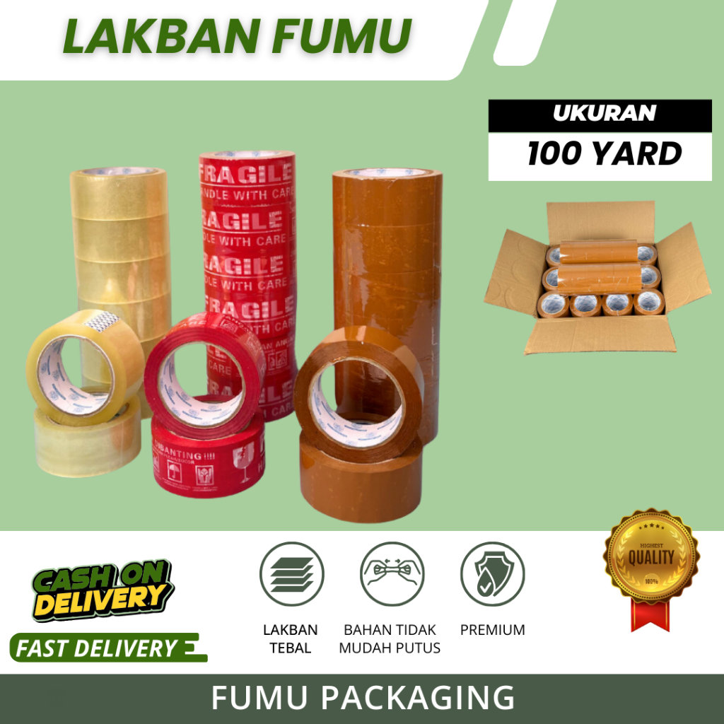 

Lakban Fragile Jangan Di Banting 100yard Grosir Termurah