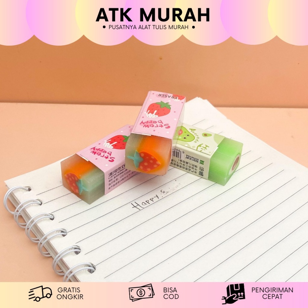 

PENGHAPUS KOTAK MOTIF BUAH ER-1501 PENCIL ERASER LUCU ALAT TULIS SEKOLAH IMUT MURAH TERJANGKAU