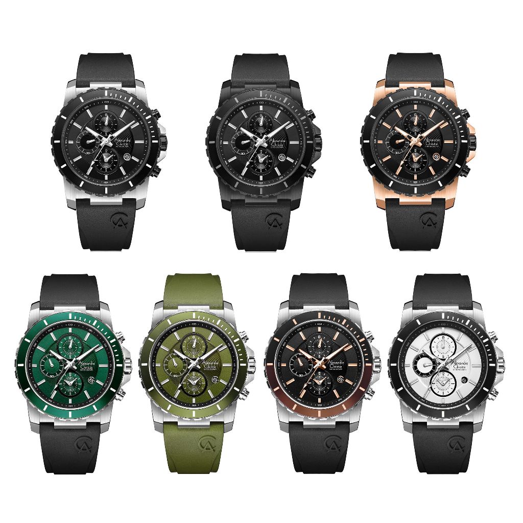 Alexandre Christie 6141MCR JamTangan Pria Tali Karet