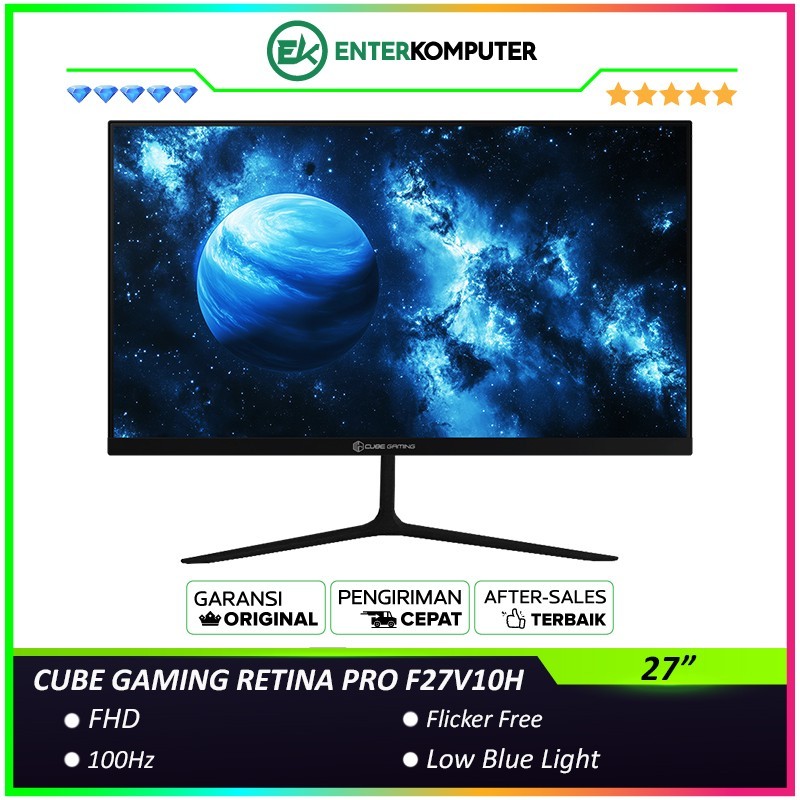 CUBE GAMING RETINA PRO F27V10H 27" FHD IPS Frameless 100Hz Gaming Monitor / Monitor 27 inch