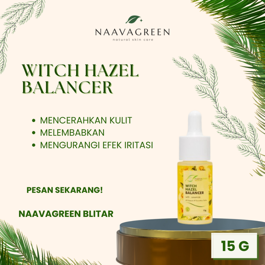NAAVAGREEN WITCH HAZEL BALANCER SERUM / MENCERAHKAN, MELEMBABKAN