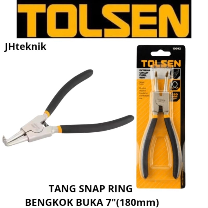 JHTeknik Tang Snap Ring Bengkok Buka 7" (180mm) TOLSEN 10092/Tang Snap Ring Gagang Karet Bengkok Buk