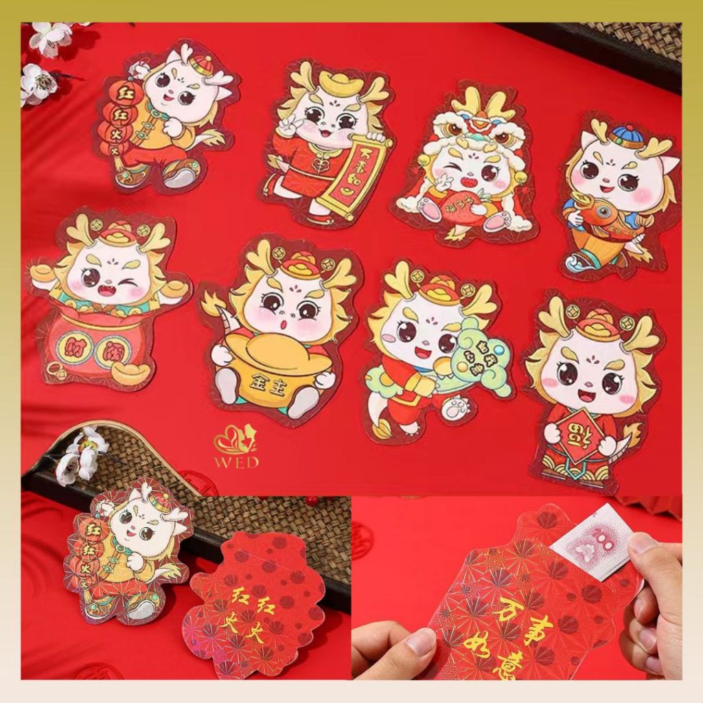 

WED Angpao Imlek 2025 Bentuk Karakter Shio Ular / Angpao Chinese New Year 2025 Bahan Tebal Premium WED149