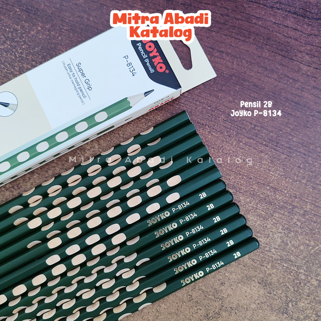

(12 PCS) PENSIL 2B JOYKO P-8134 / 1 pack pak joyko p8134 super grip pencil kayu pena original menulis graphite menggambar sket sketch anak alat tulis sekolah kuliah atk kantor stationery murah / mitra abadi katalog jogja