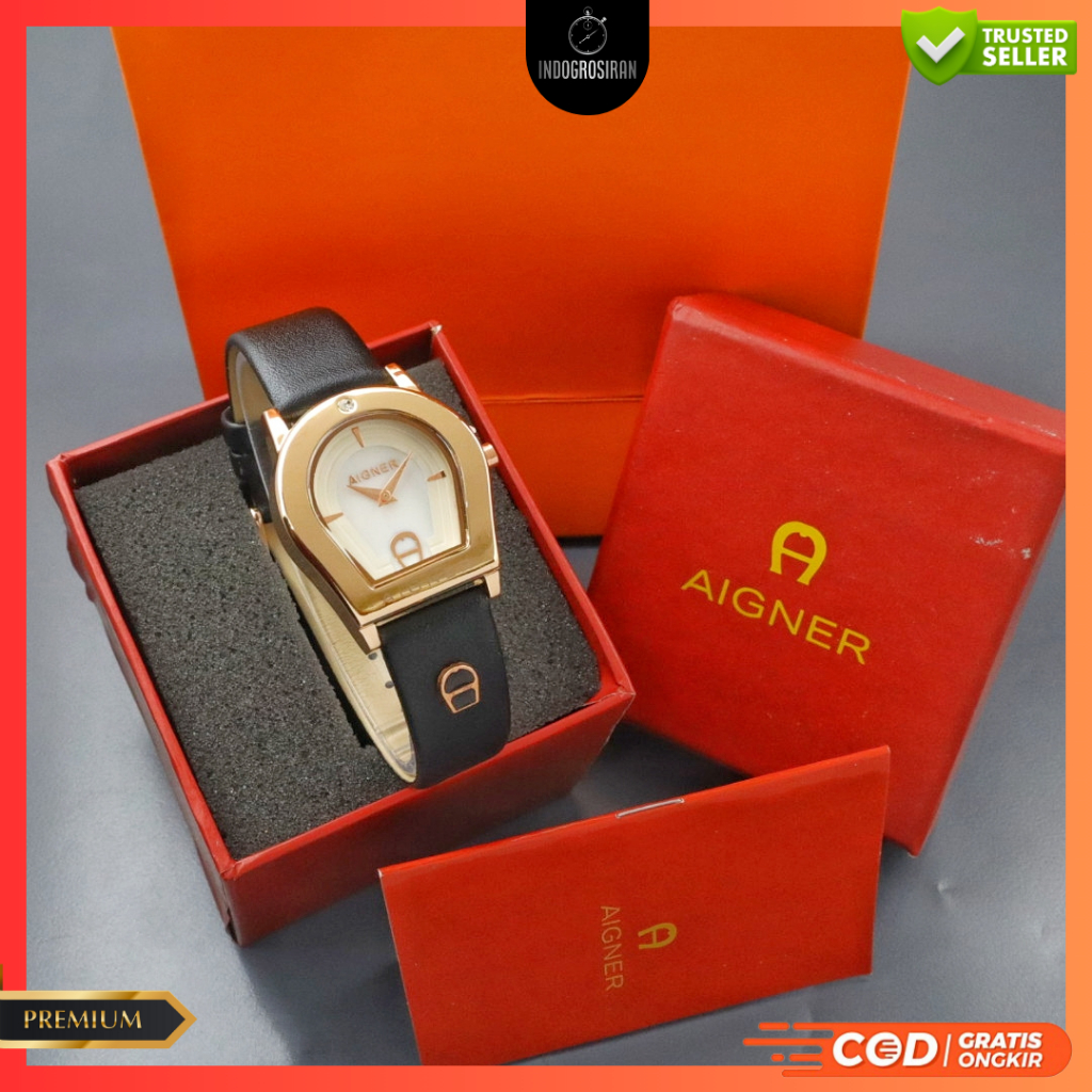 Jam Tangan Wanita Fashion Aiger 3319 Strap Kulit Bisa Bayar Ditempat - COD - Best Seller