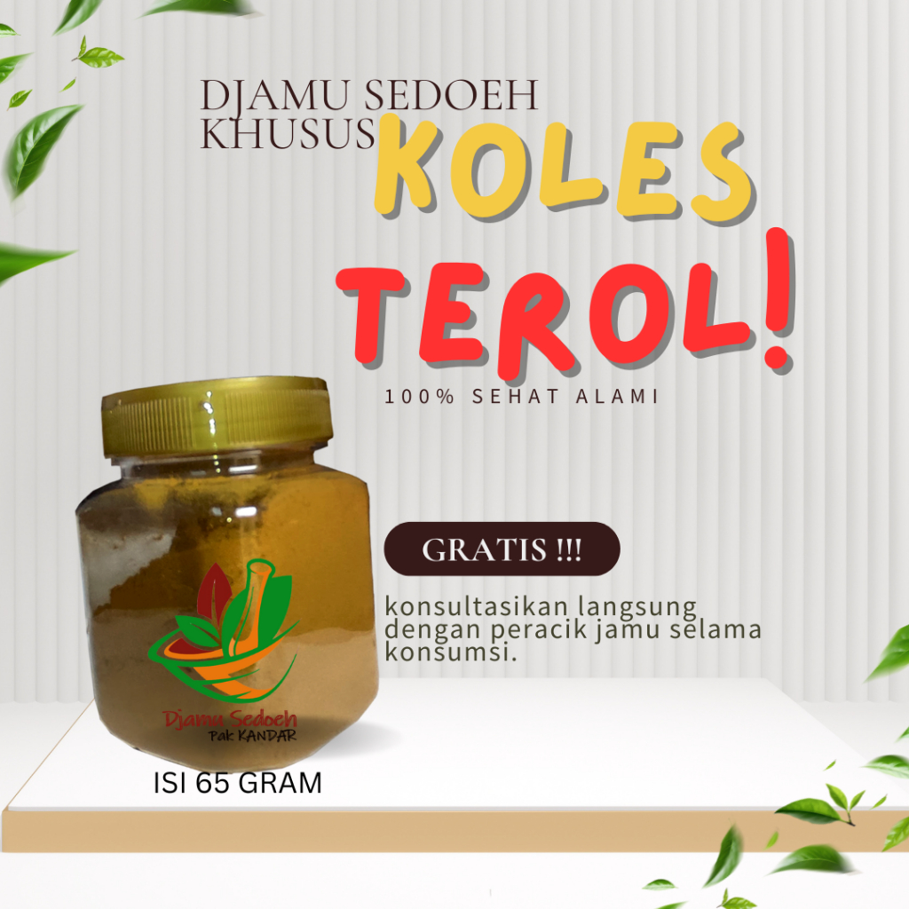 

Djamu Sedoeh Pak KANDAR - Jamu Seduh Khusus Kolesterol - Terbuat dari Bahan bahan Alami