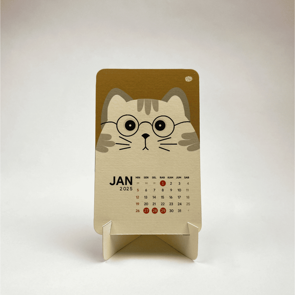 

Kalender Meja 2025 Kucing / Standing Calendar / Desk Calender / Calendar 2025 / Calendar Aesthetic
