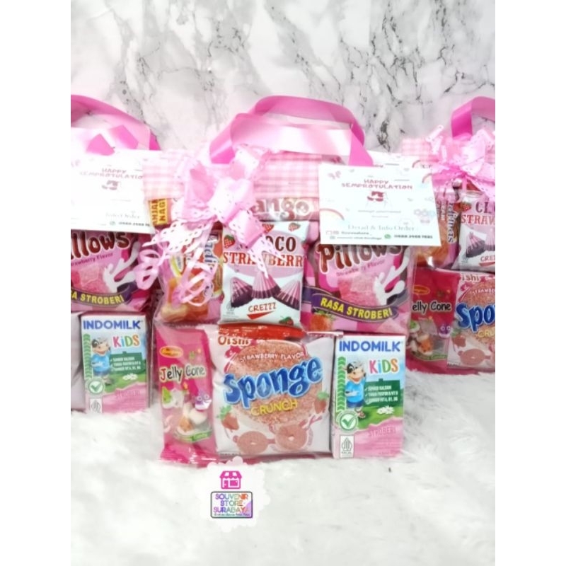 

Paket snack ulang tahun tema Pink kode IND || parcel snack pink || hampers pink || Snack ulang tahun pink