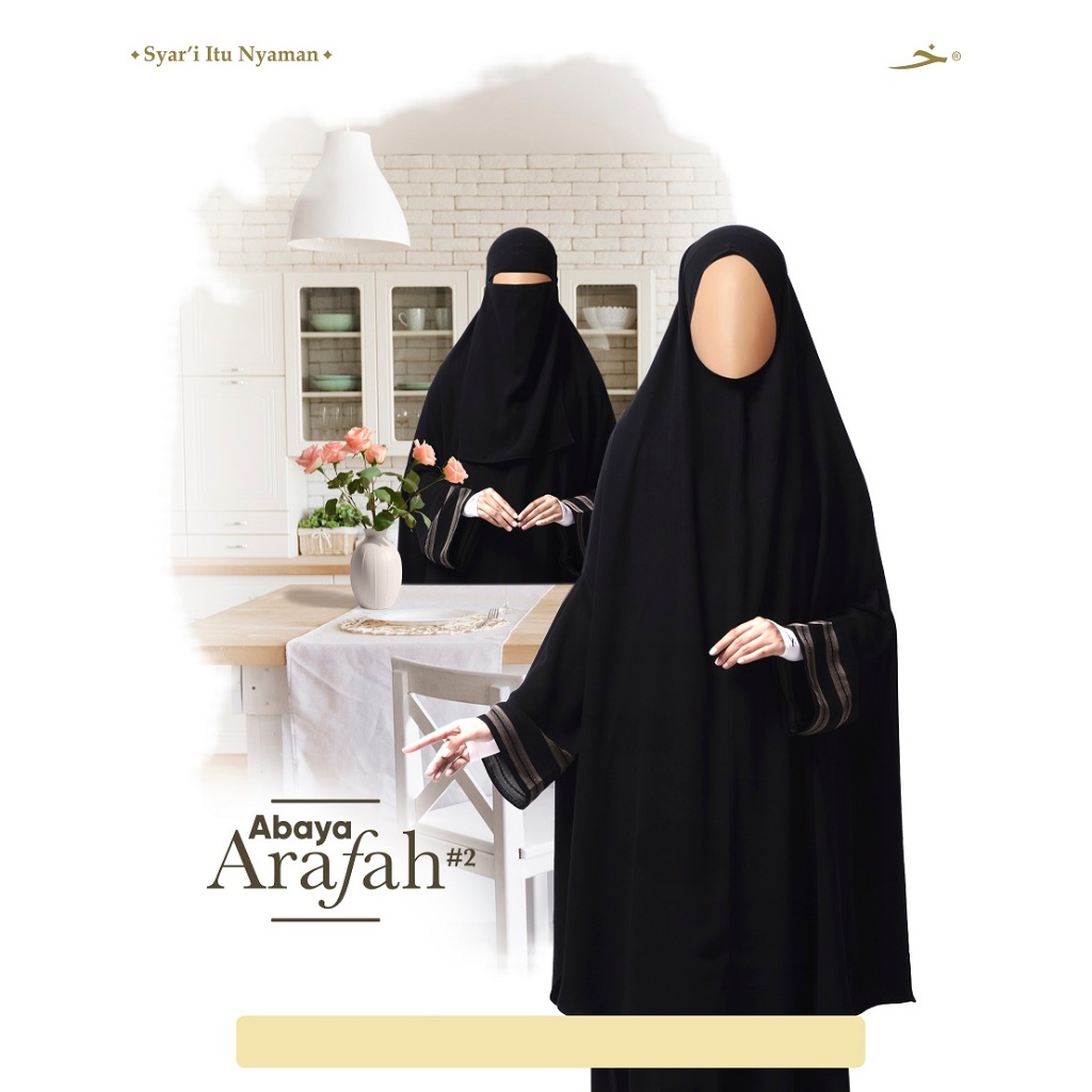 [BISA COD] GAMIS ARAFAH BY KHADIJAH INDONESIA / ABAYA JETBLACK / GAMIS ARAB / GAMIS LONGGAR