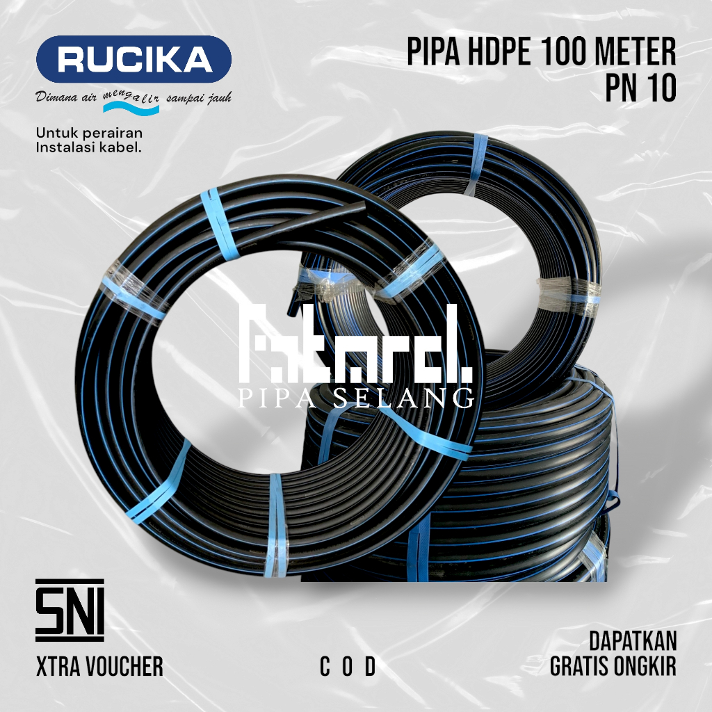 Pipa HDPE Rucika 2 1/2 Inch Per 100 Meter PN10