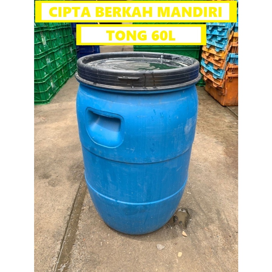 WARNA RANDOM Tong sampah Bekas Tong 60kg Foodgrade / Tong Sampah Tong Drum 60liter