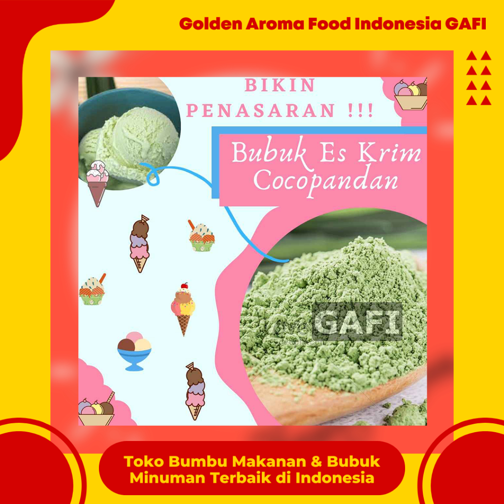 

Bubuk Eskrim Coco Pandan 1 Kg Murah Meriah Terdekat Kiloan Magic Ice Cream Premix Instant / Bubuk Bahan Es Krim Instan Rasa CocoPandan Bahan Bubuk Es krim GAFI