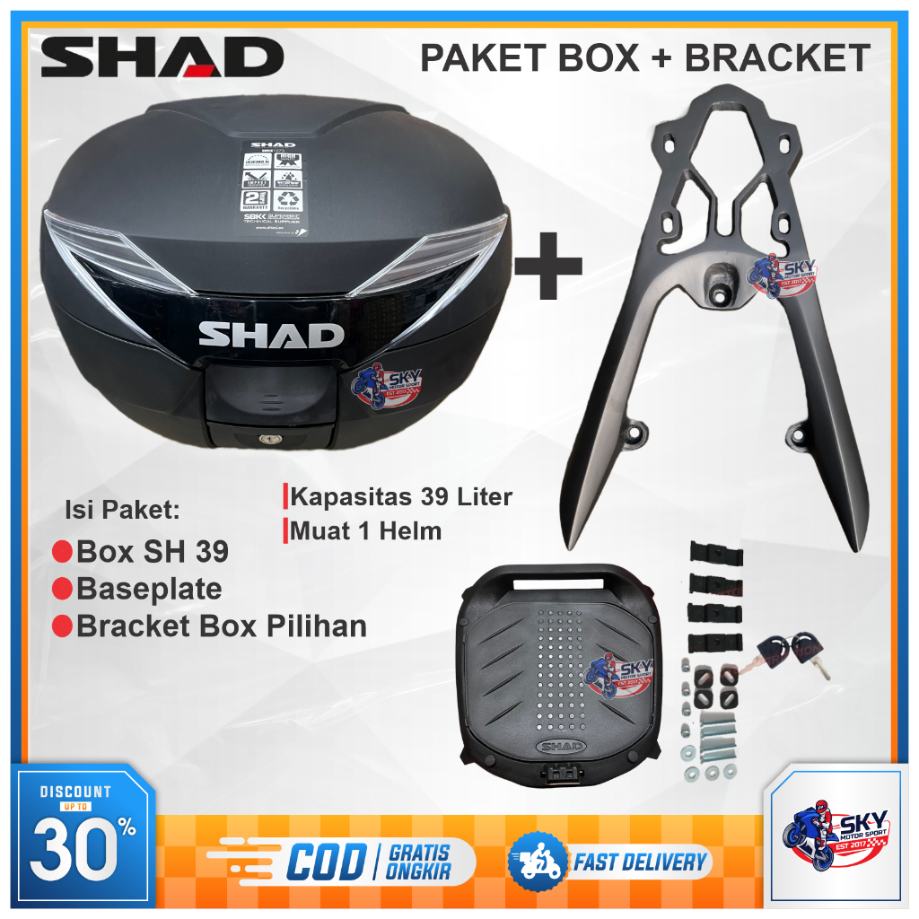 Paket Box + cket SHAD SH39 Nmax Pcx Adv CB150 Beat Scoopy Lexi