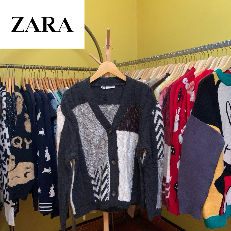 cardigan rajut brand ZARA knitwear kepang