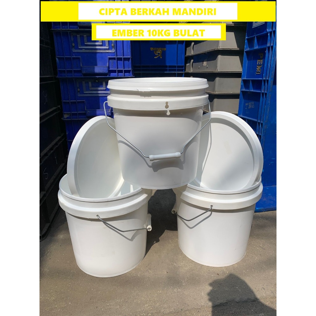 WARNA RANDOM Ember plastik putih 10kg bulet ember ikan cupang ember hidroponik pot tanaman serbaguna