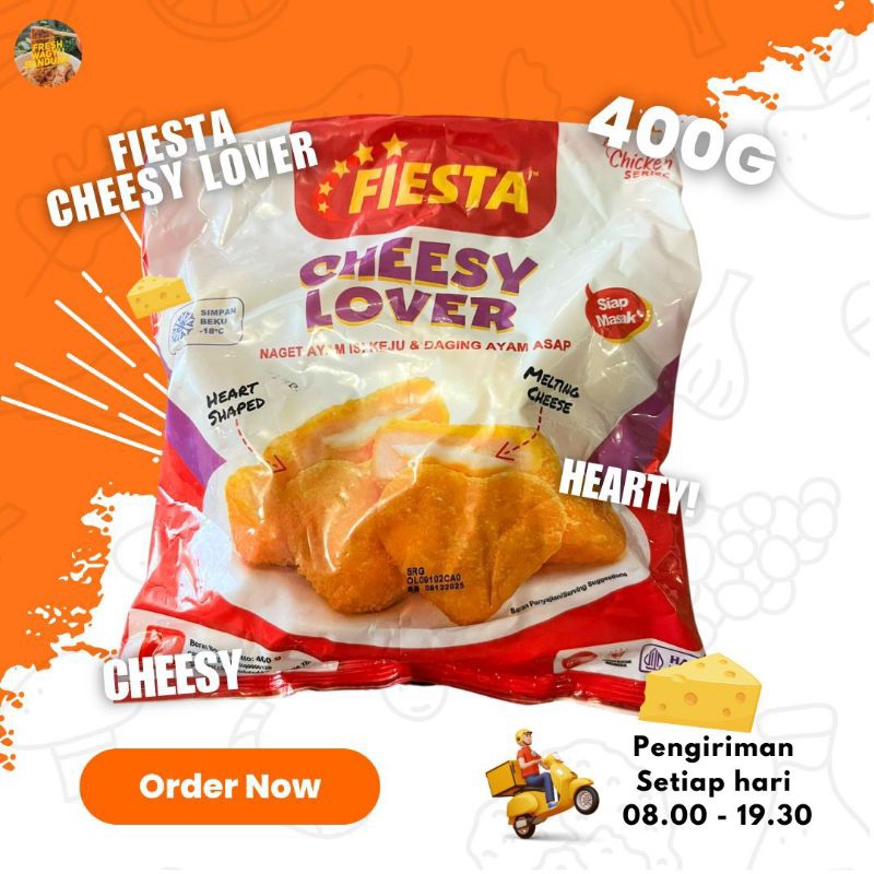 

FIESTA CHEESY LOVER CHICKEN NUGGET PREMIUM Naget Ayam Keju 500g