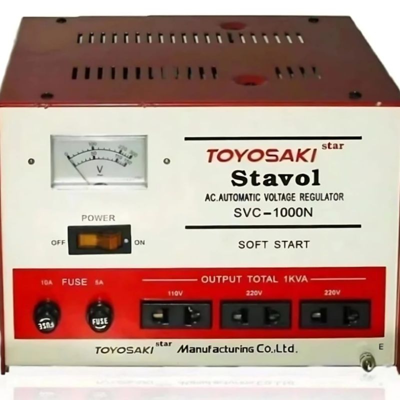 STABILIZER STAVOL TOYOSAKI SCN-1000N 1000WATT(listrik stabil 220volt)