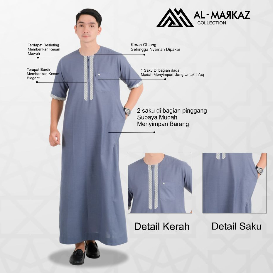 Jubah Bordir Tangan Pendek Gamis"MAROKO"