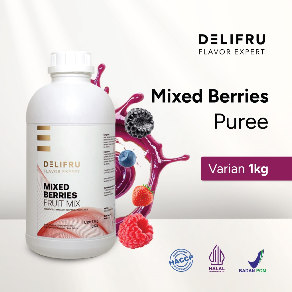 

Mixed Berries Puree Fruit Mix Delifru 1 Kg - Puree Mix Berries Premium