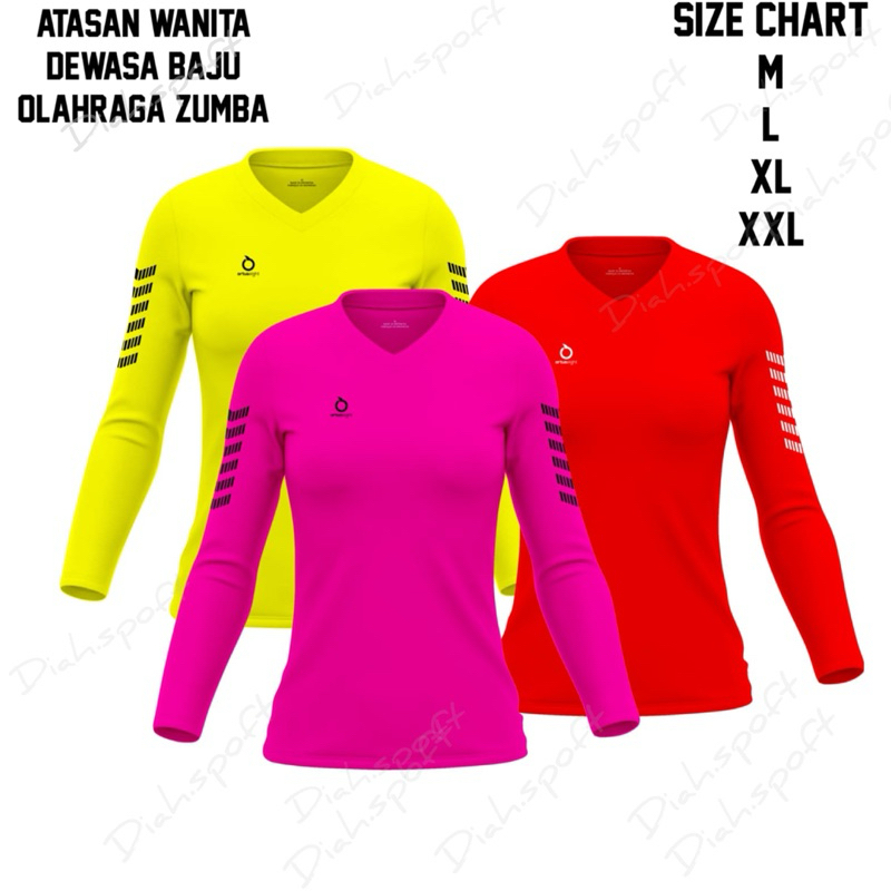 COD Jersey Olahrga Wanita Baju Atasan Lengan Panjang Wanita Kaos Olahrga Joging Baju Aerobik Cewe