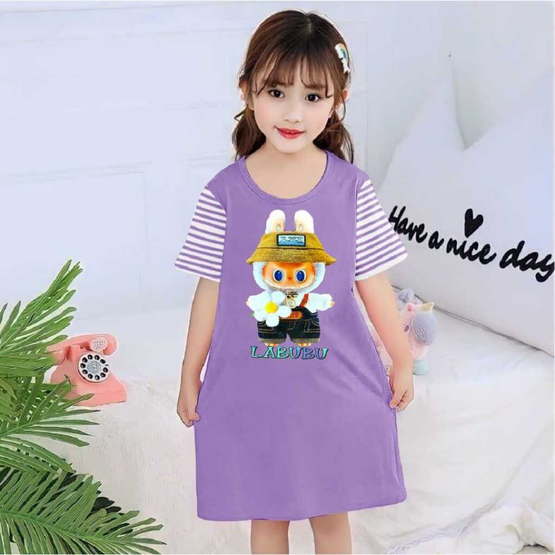 Daster anak perempuan umur 2-13 tahun motif labubu