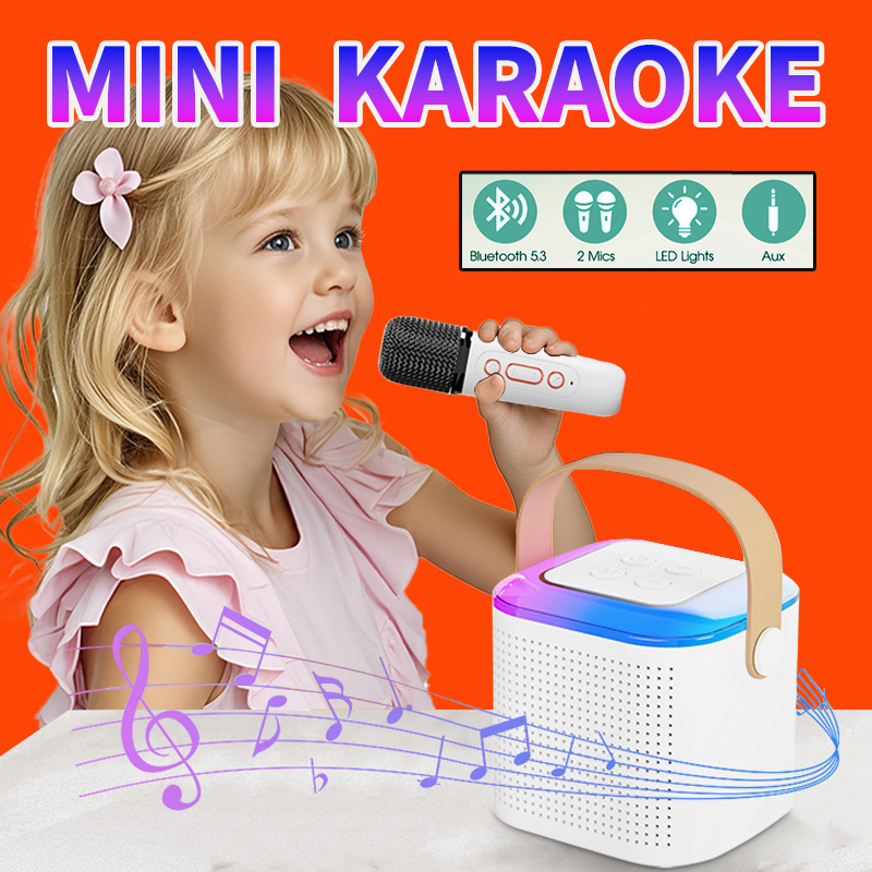 Wireless Karaoke Speaker/Speaker Bluetooth Mini Speaker Bluetooth dengan Mikrofon Speaker Karaoke Po