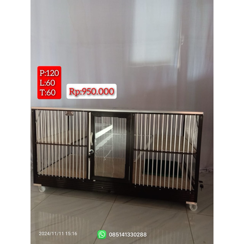 kandang kucing alumunium 1 kamar