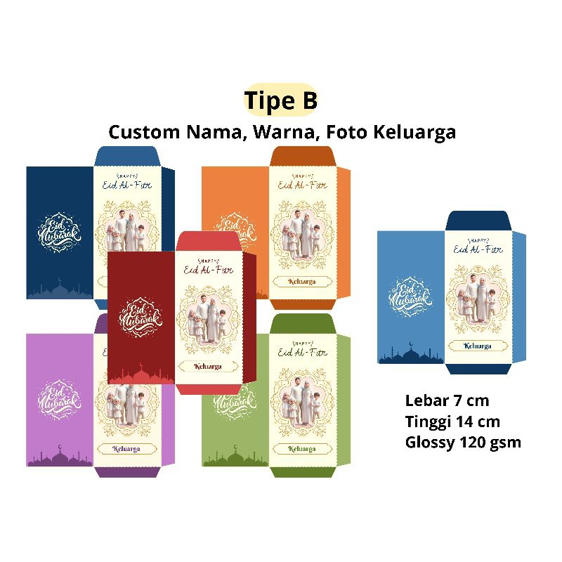 

Amplop Lebaran Custom Nama Warna Foto Keluarga Tipe B isi 10pcs